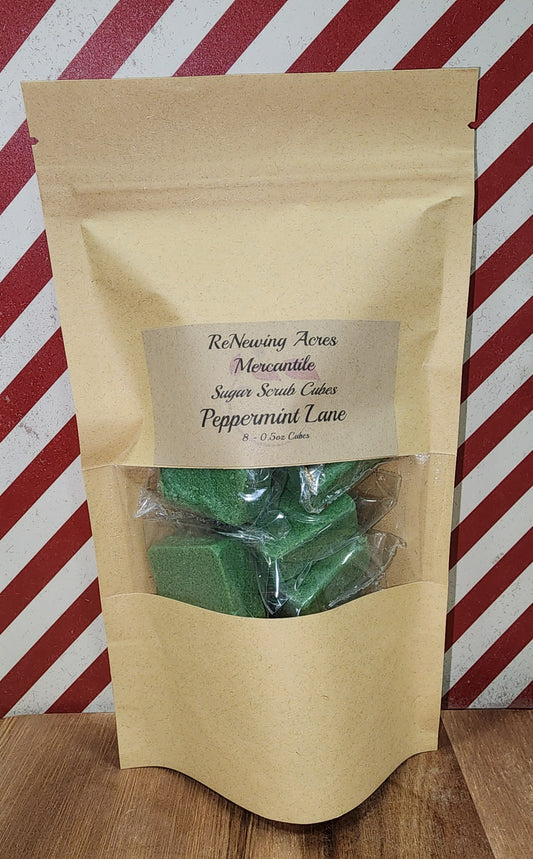 Peppermint Lane Sugar Scrub Cubes